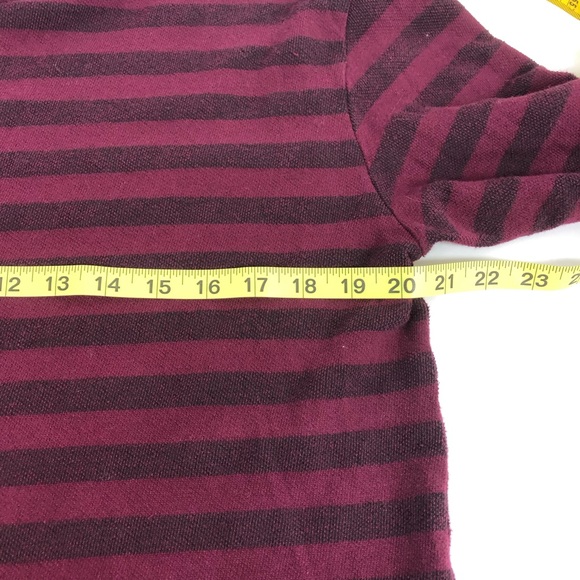 Anthropologie Striped Mock Neck 1/2 Sleeve Top S - Picture 5 of 7